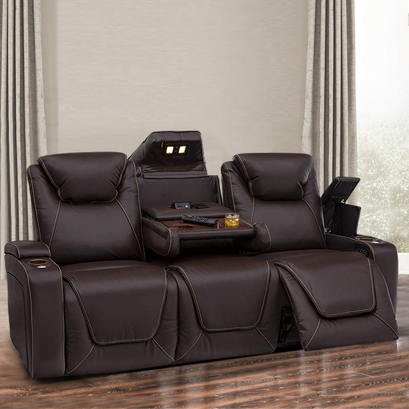 Home Cinema Recliners - 2021年最新デザイン工場直販電動レザーホームシネマシートリクライニングチェア映画ホームシアターソファ
