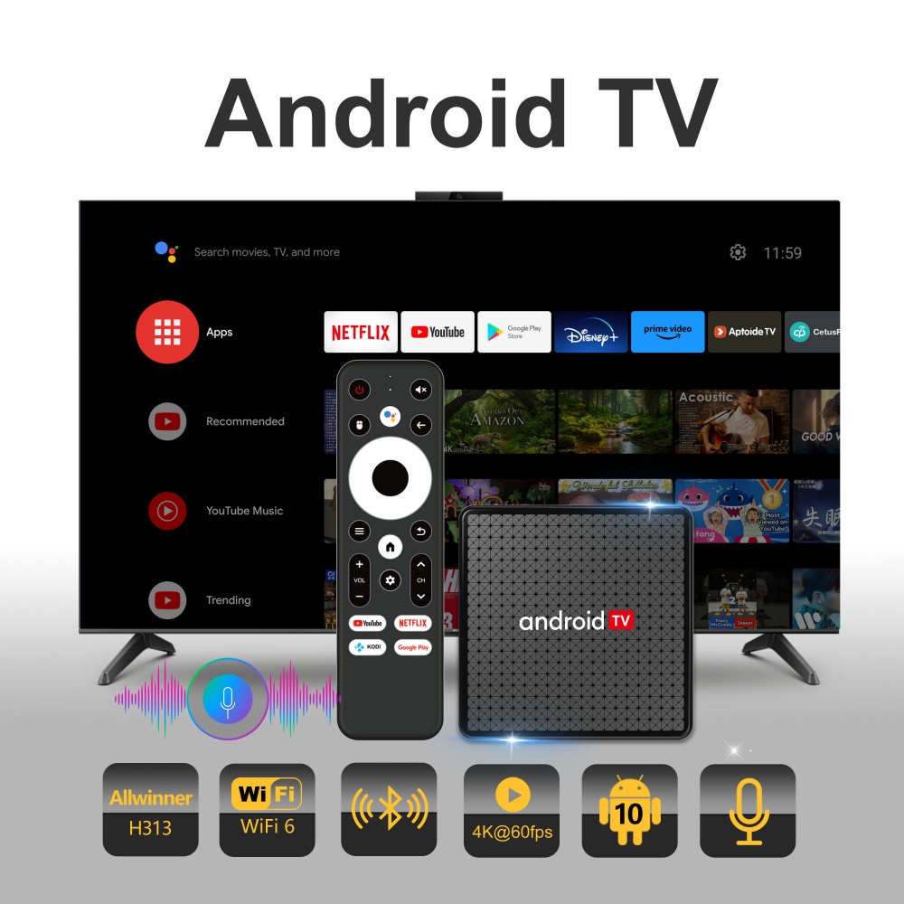 Home Cinema Hdmi - Wudung X5 TVボックス AndroidTV Allwinner H313