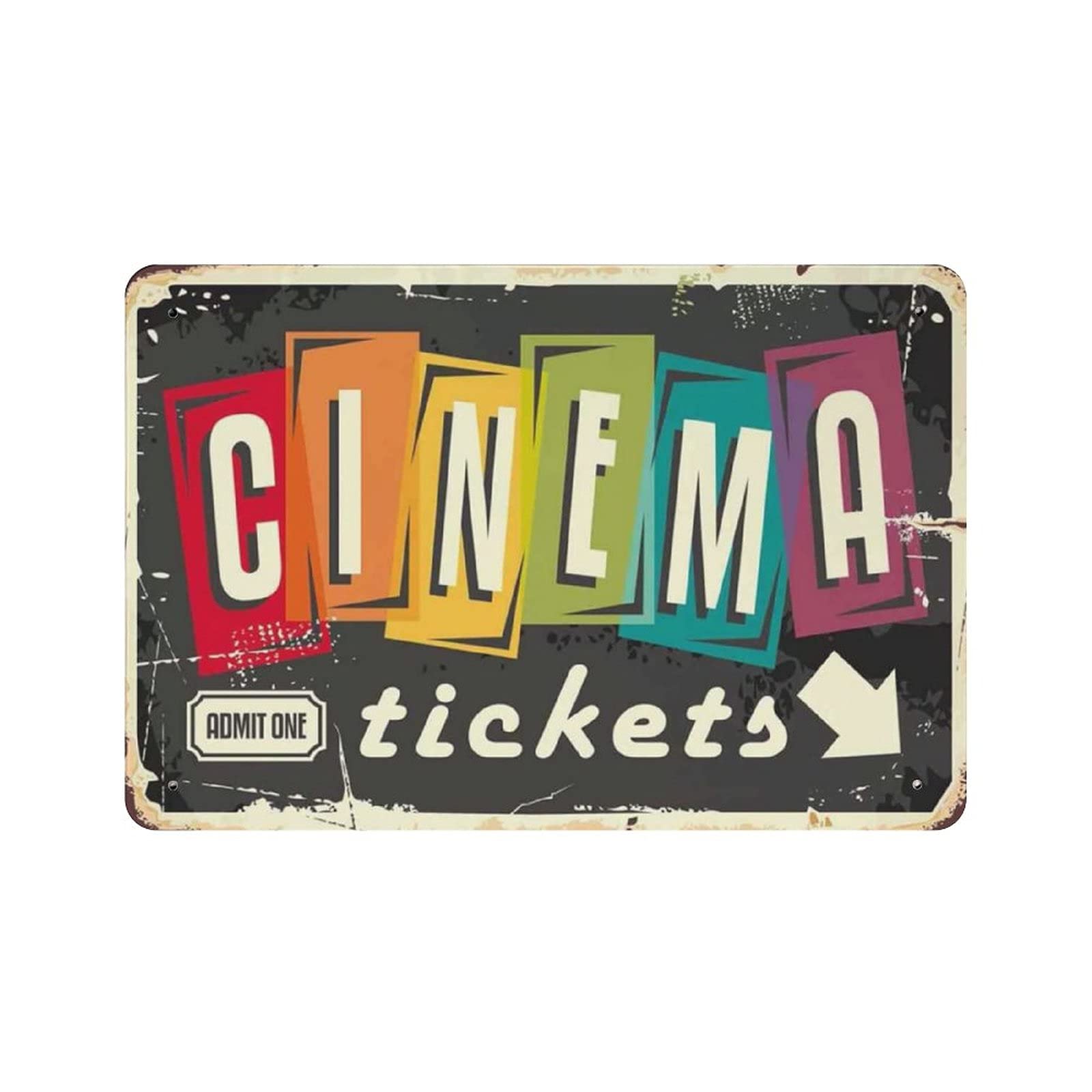 Home Cinema Tickets - メタルティンサイン シネマチケット 映画カード フィルム ヴィンテージ メタルポスター