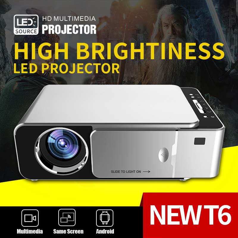 Home Cinema Hdmi - Yersida-ポータブルシネマプロジェクター,t6,フルHD, LED, 2k,4k,4000ルーメン,720p, Android,wifi,ホームシアター