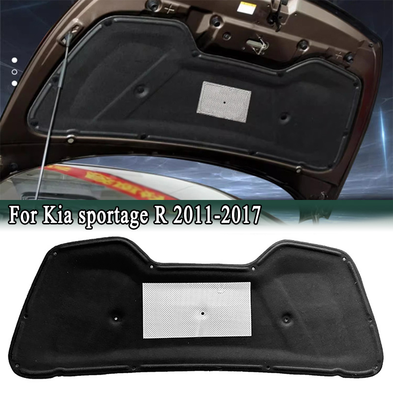Noise Isolating Pad - 起亜 Sportage R 2011-2017 フロントエンジンフードボンネット断熱綿パッド防音断熱マットとバックル