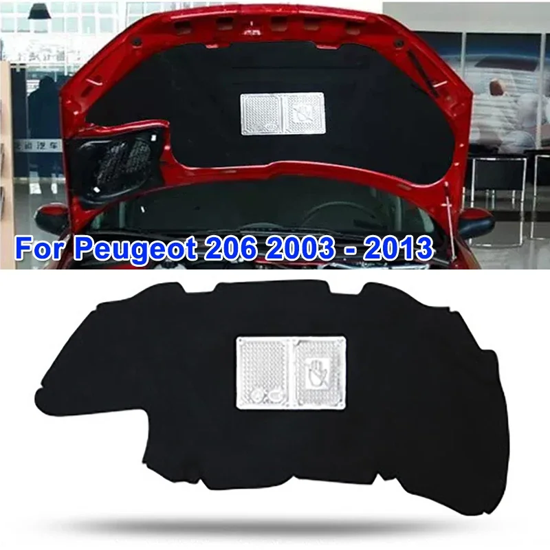 Noise Isolating Pad - プジョー206（2003-2013）用 自動車フロントエンジン遮音綿 カーフード断熱マットパッドカバー