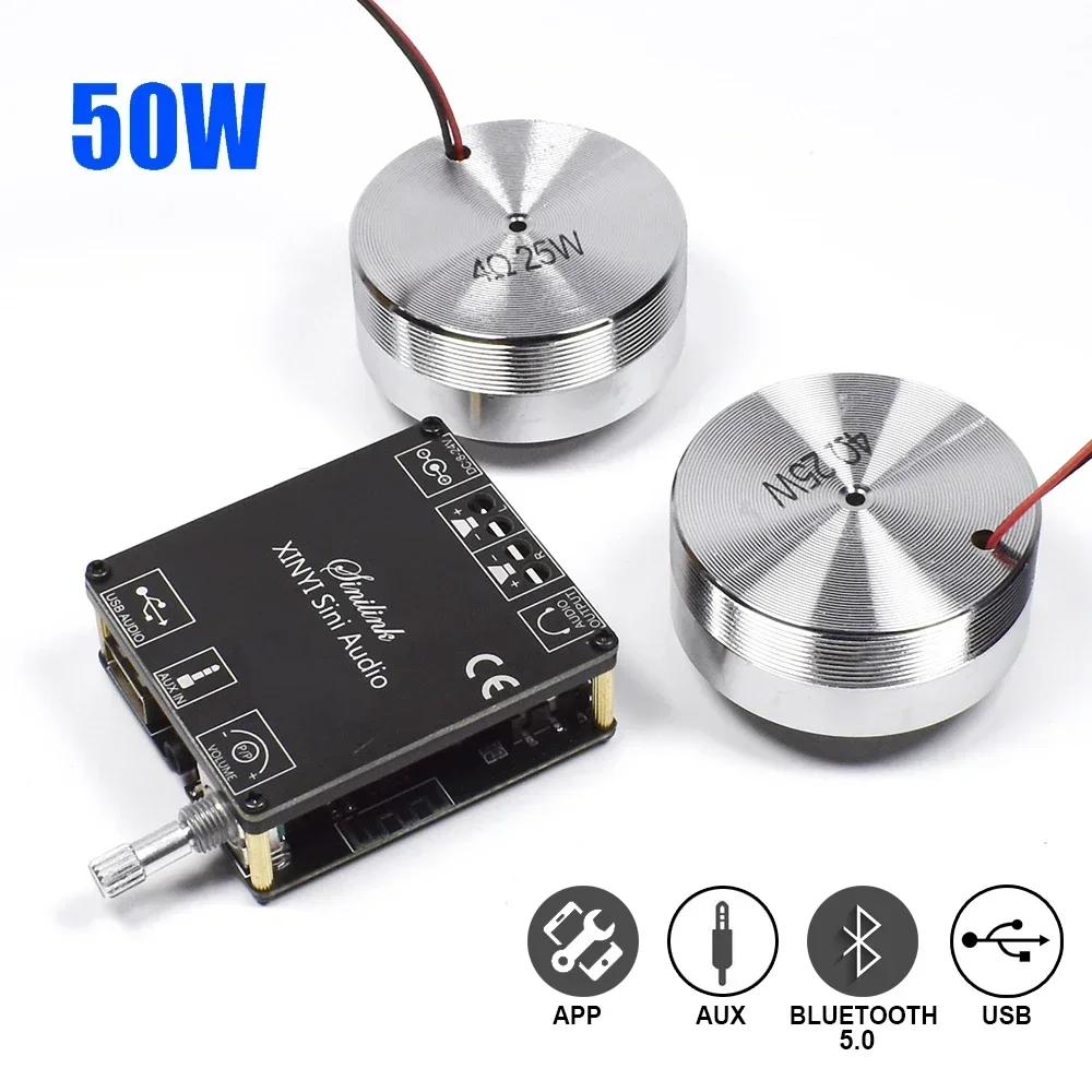 Home Cinema Ampli - ポータブルステレオ振動スピーカー,Bluetooth 5.0,2x25W, 50W,ホームシネマ用