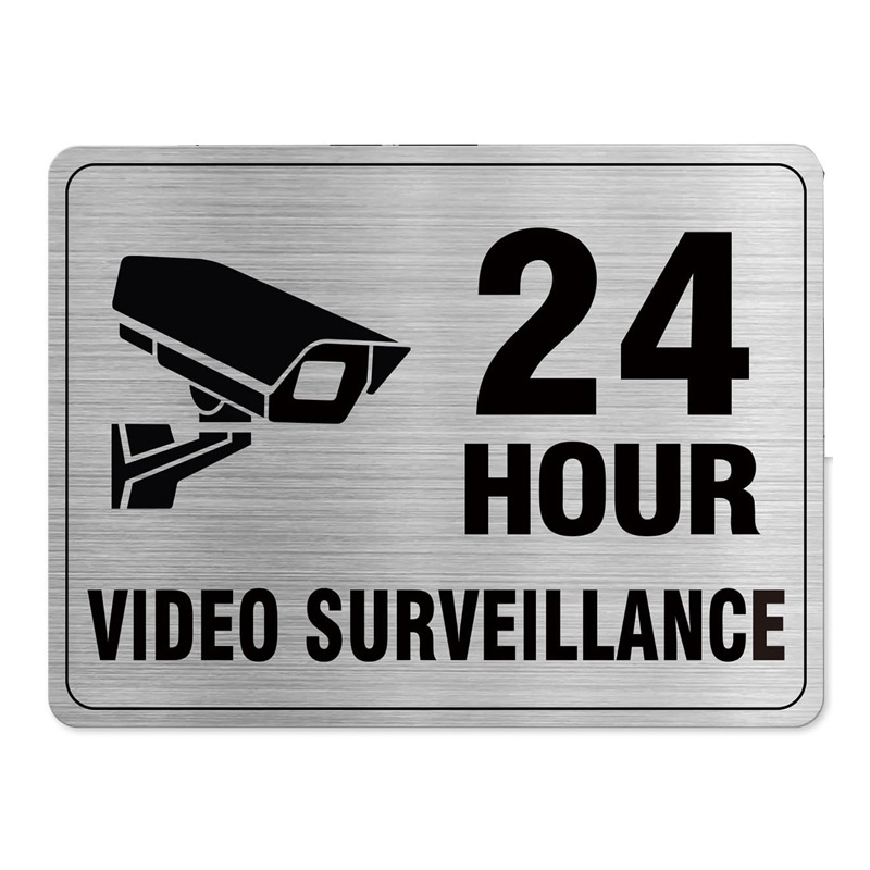 Home Cinema Outdoor - 警告板 24時間ビデオ監視 私有地 立入禁止 金属製看板 屋外屋内壁装飾に最適