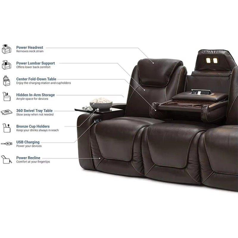 2021年最新デザイン工場直販電動レザーホームシネマシートリ - Home Cinema Recliners のレビューと価格