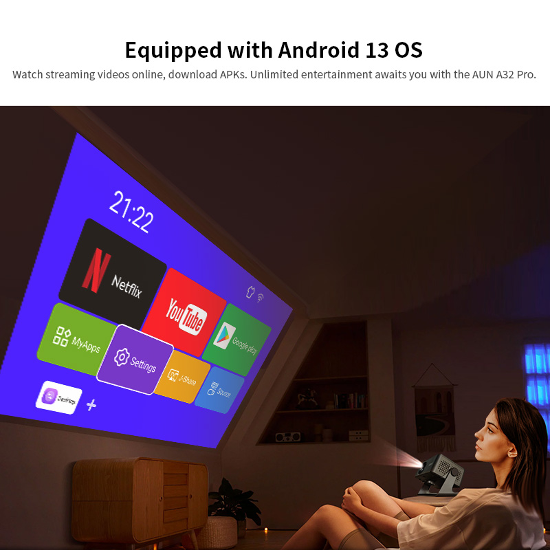 AUN AndroidプロジェクターA32 Pro MINI - Home Cinema Hdmi のレビューと価格