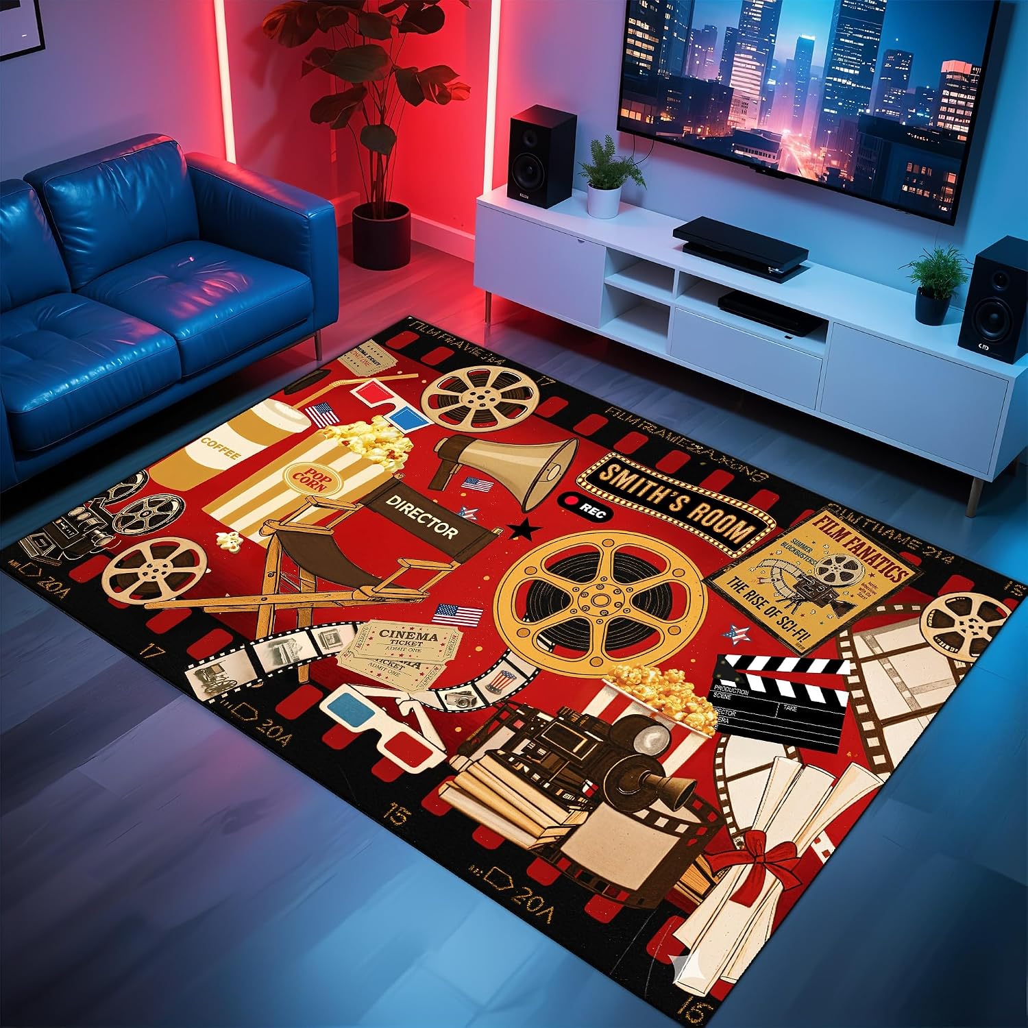 カスタムネームシネマテーマカーペット、ホームシアターメディア - Home Cinema Night のレビューと価格