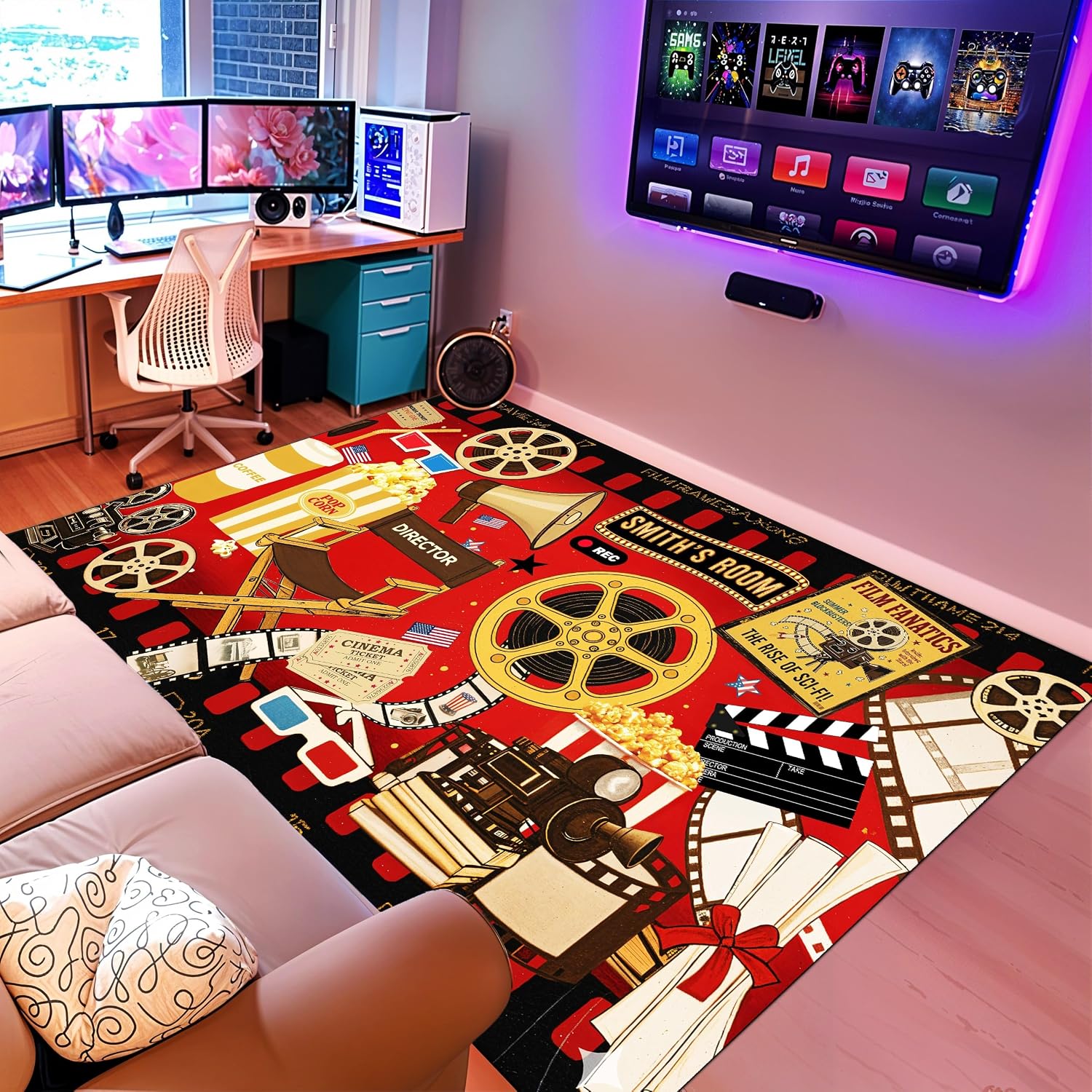カスタムネームシネマテーマカーペット、ホームシアターメディア - Home Cinema Night のレビューと価格