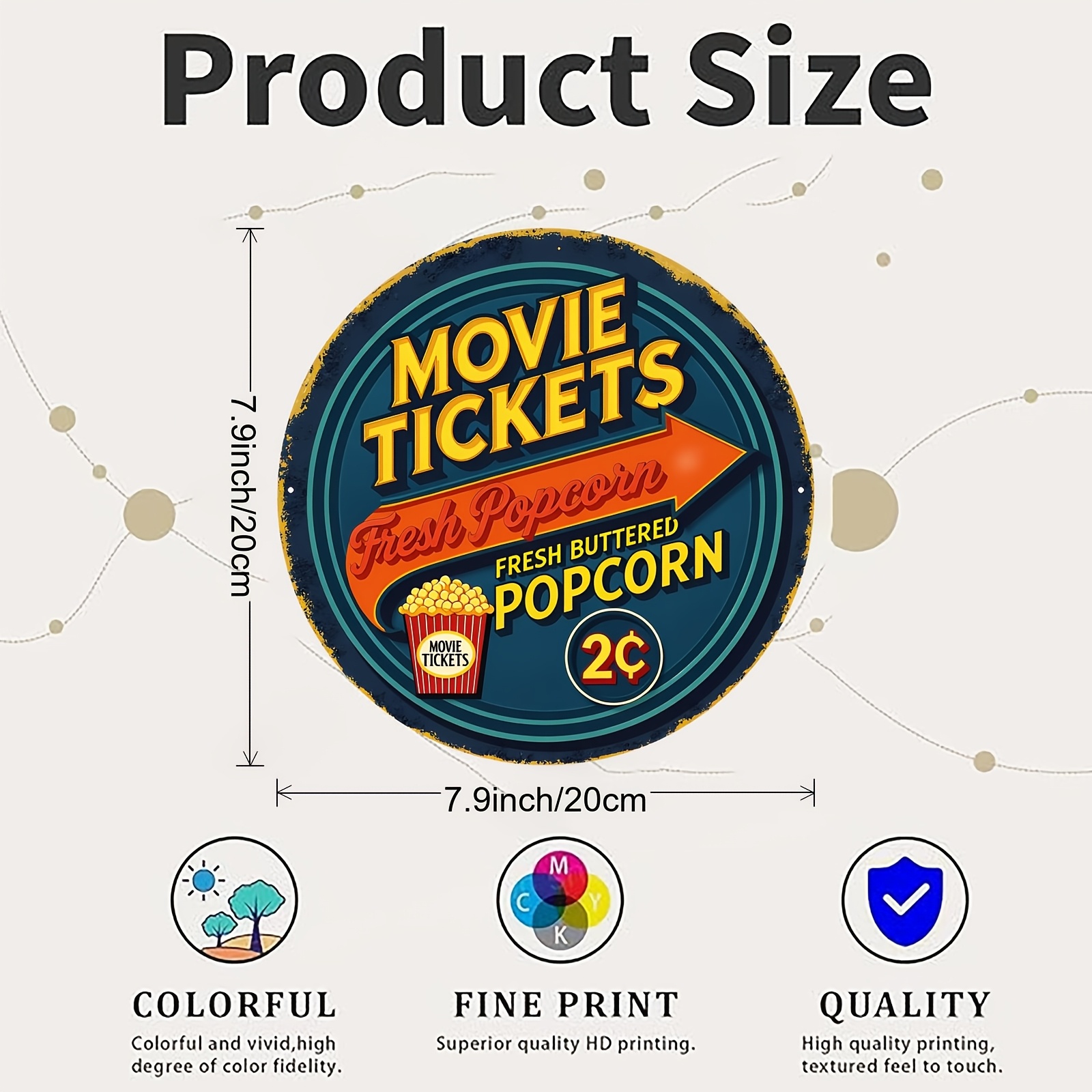 2Dフラットアルミサイン1枚、ヴィンテージ映画チケットポップ - Home Cinema Tickets のレビューと価格