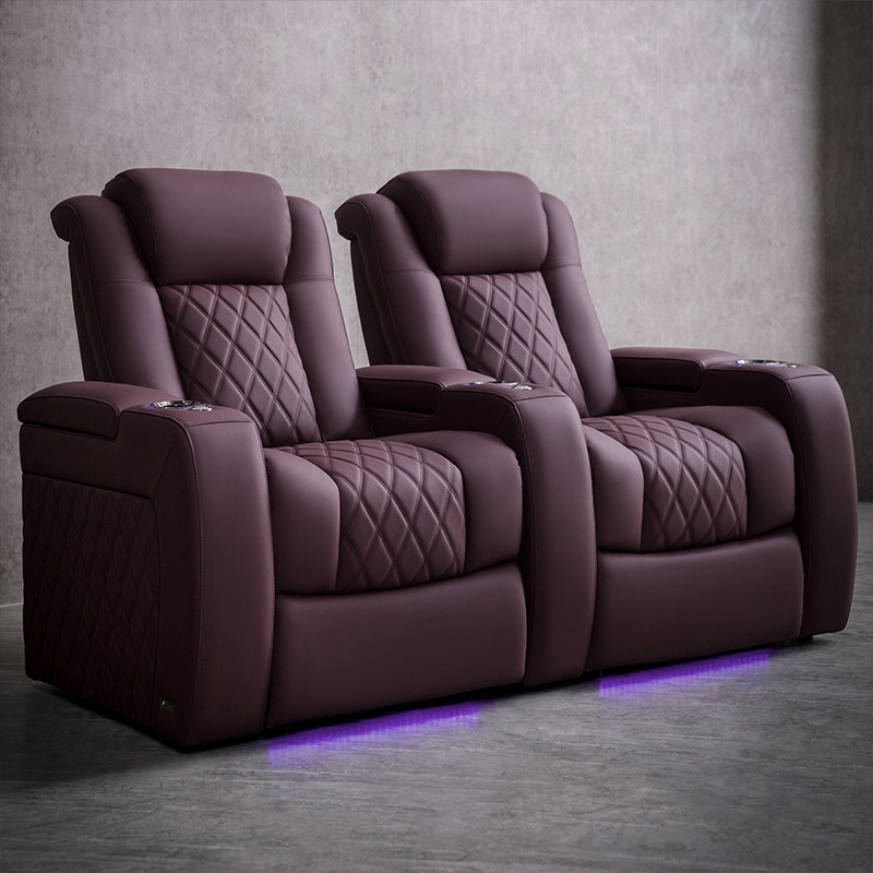モダンホームシアター用電動リクライニングレザーソファセット（ - Home Cinema Recliners のレビューと価格