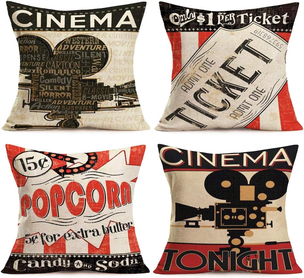 家のソファのための装飾的な枕カバー、正方形のクッションカバー - Home Cinema Tickets のレビューと価格