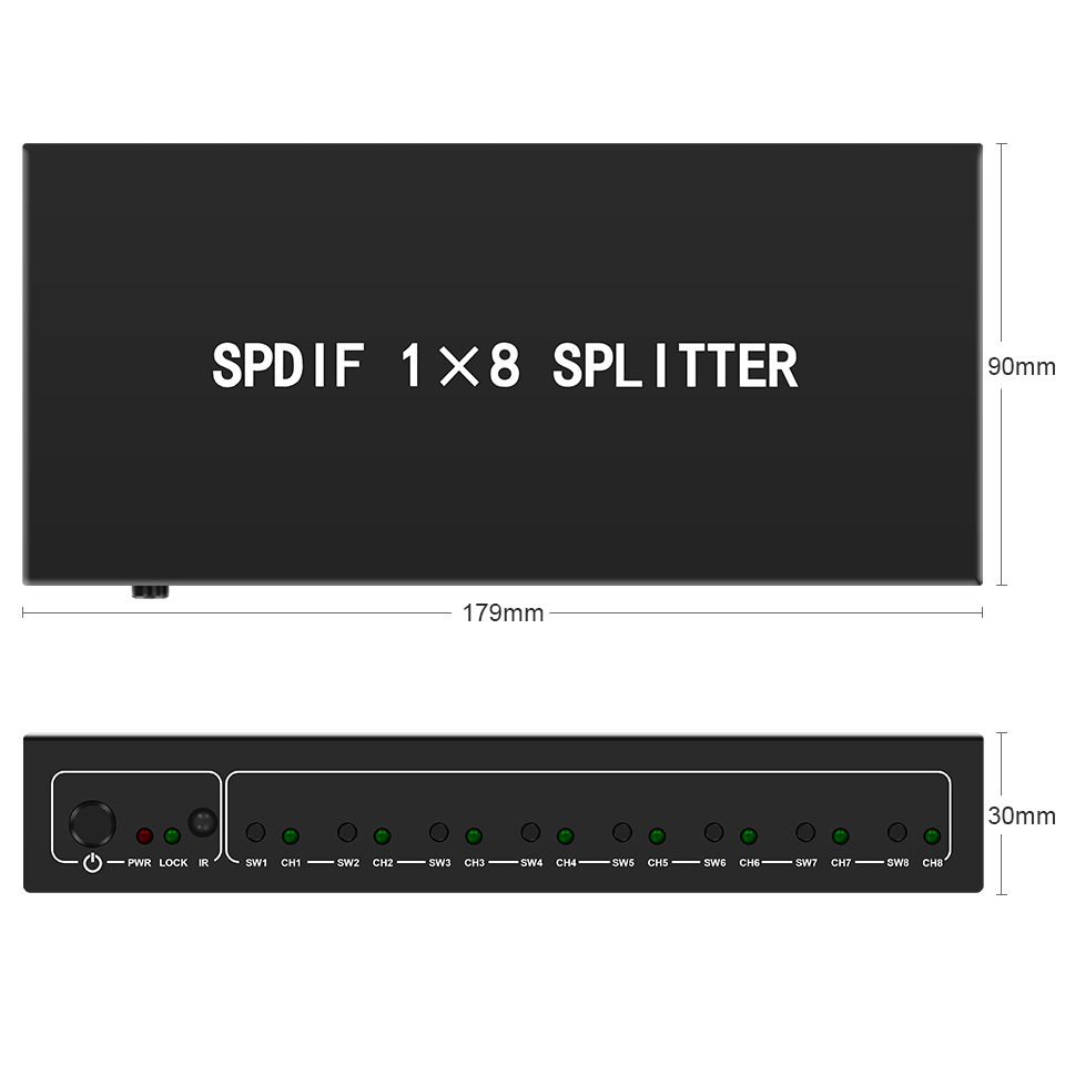 Toslink-デジタル光オーディオスプリッター,1 in  - Home Cinema Ampli のレビューと価格