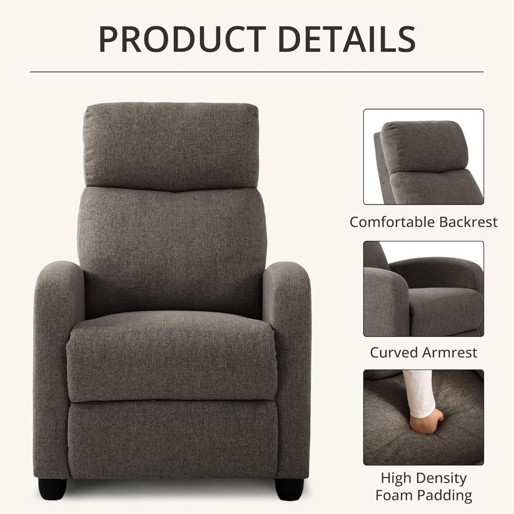 モダンな手動プッシュバックリクライニングチェア、調節可能なシ - Home Cinema Recliners のレビューと価格