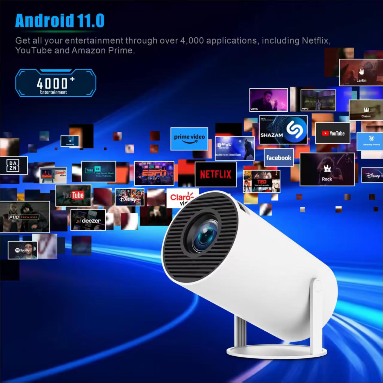 ミニHY300ポータブルプロジェクター Android 11 - Home Cinema Pc のレビューと価格