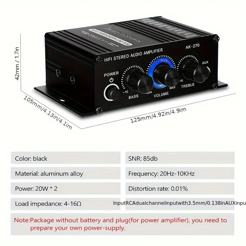AK-270 400W ミニパワーアンプ 12V/24V 2 - Home Cinema Ampli のレビューと価格