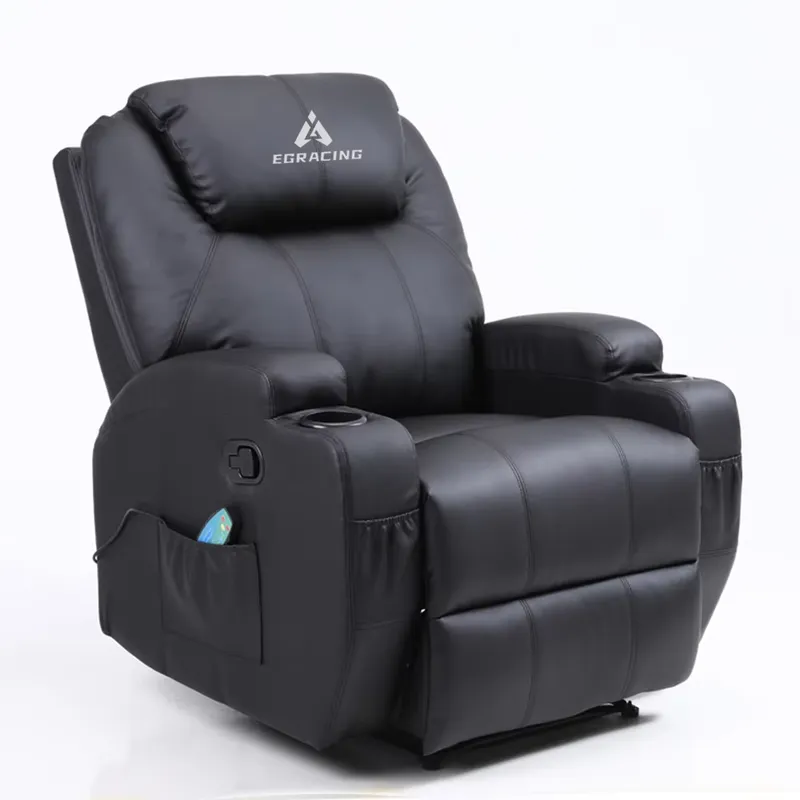 モダンな一人用リクライニングシネマチェア、合成皮革、伸縮式マ - Home Cinema Recliners のレビューと価格